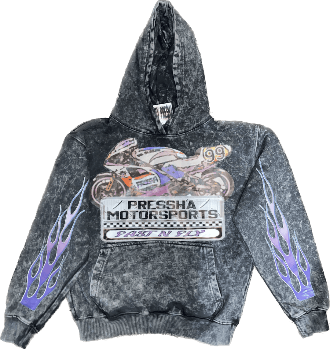 Acid Wash Motorsports Hoodie - The Code Clothing
