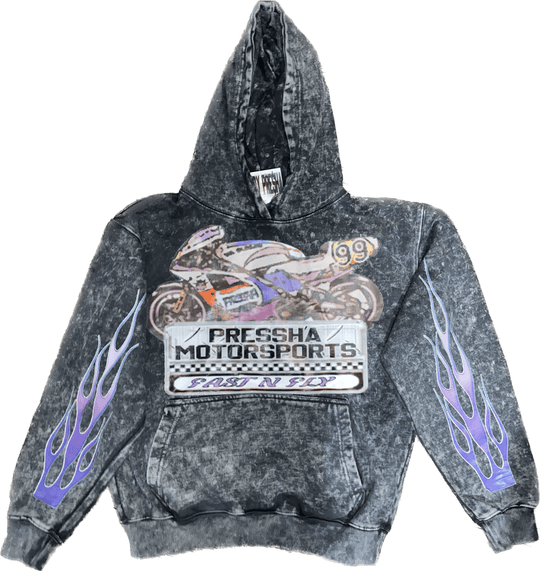 Acid Wash Motorsports Hoodie - The Code Clothing