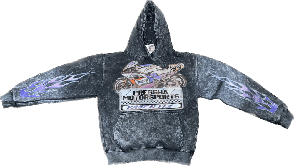 Acid Wash Motorsports Hoodie - The Code Clothing