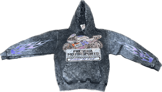 Acid Wash Motorsports Hoodie - The Code Clothing