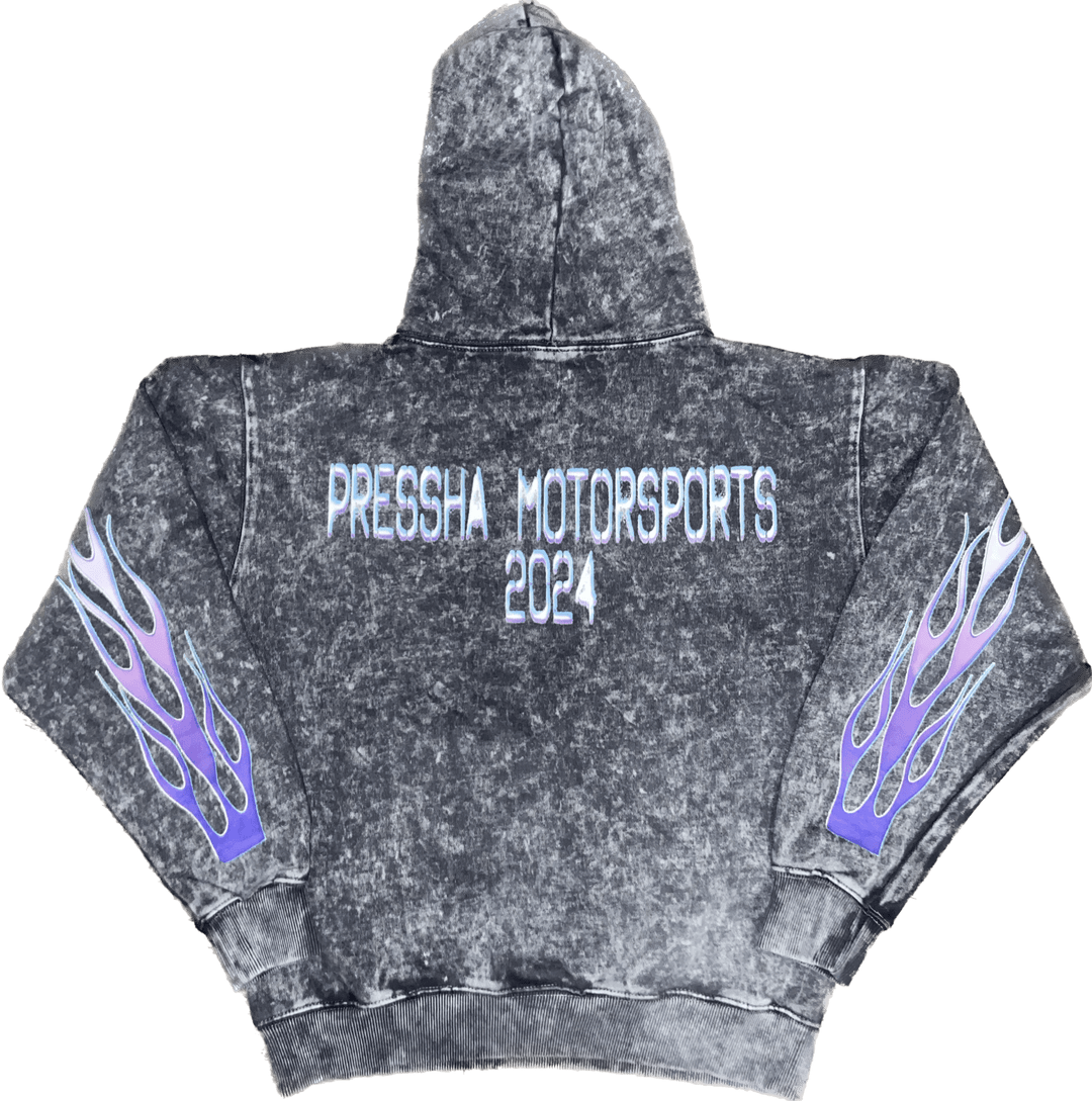 Acid Wash Motorsports Hoodie - The Code Clothing