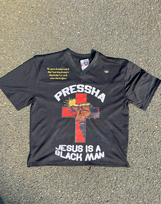 JESUS IS A BLACK MAN BOXY JER$EY - The Code Clothing