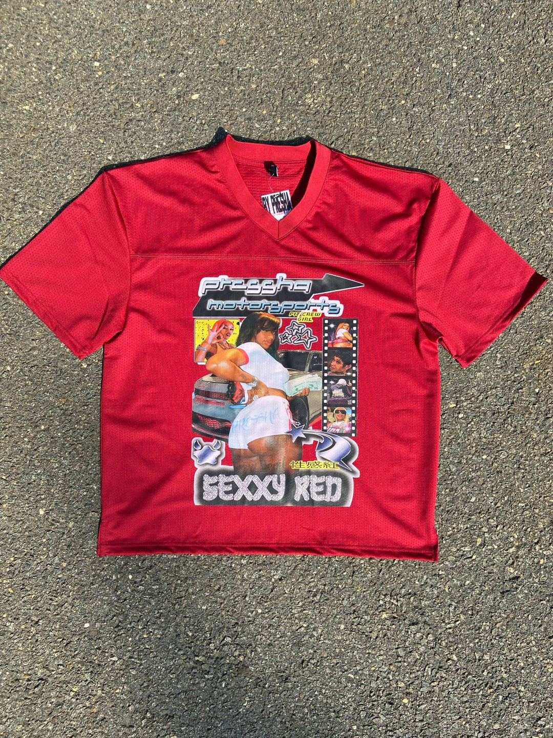 SEXXY RED BOXY JER$EY - The Code Clothing